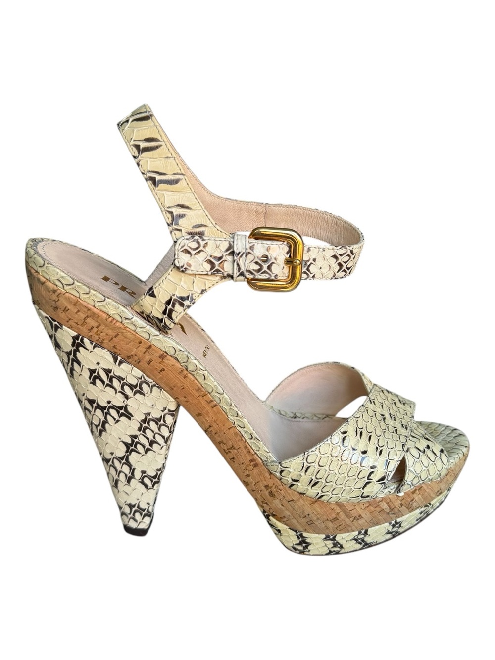 Prada Snakeskin Python Platform Sandals - Picture 8 of 12